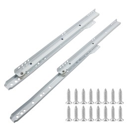 Suiwotin 1 Pair 14 Inch Drawer Slides, White Coated Steel Drawer Track, Removable Bottom Mount Drawer Rails with Smooth Sliding Nylon Wheels