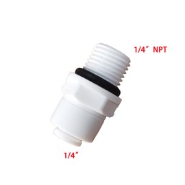 Malida OST-1044 Male Thread Adapter Water Filter Tubing Fittings Push to Connect Straight 1/4" NPT Male Thread x 1/4" OD Tube Adapter,5pcs.