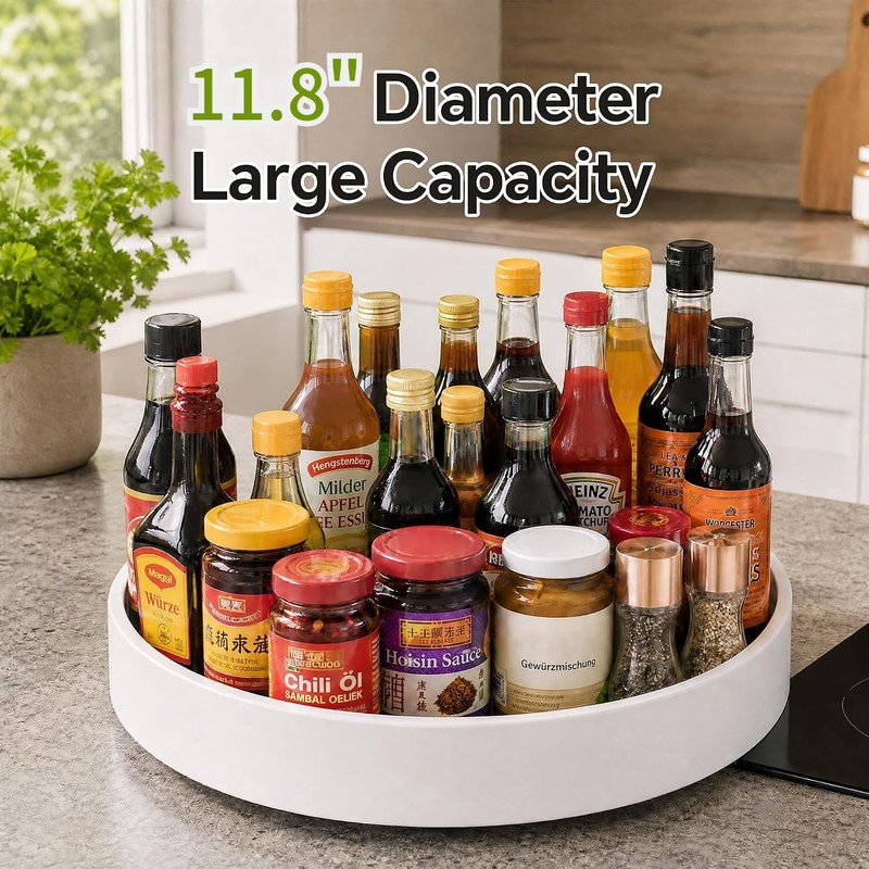 CTIME 11.8" Lazy Susan for Refrigerator, Lazy Susan Spice Rack