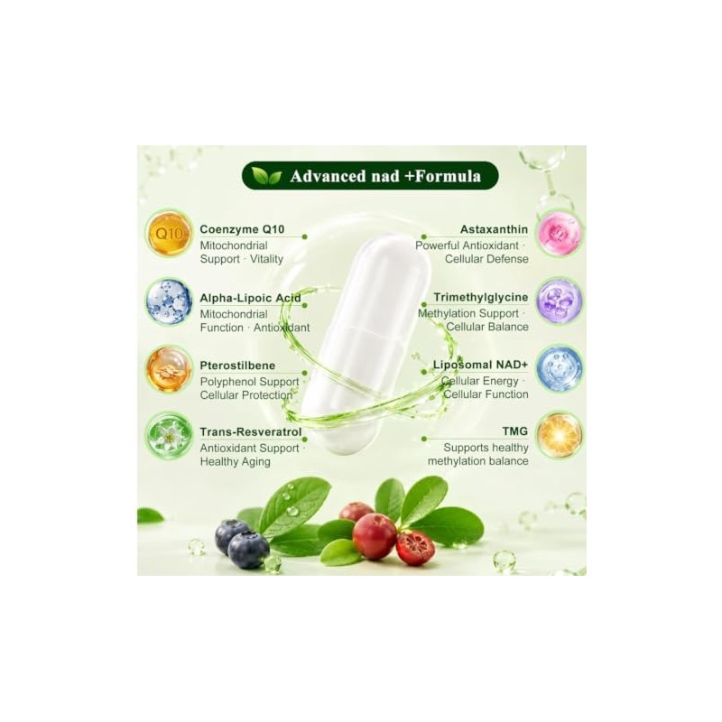 Suplemento Nad Resveratrol Antioxidante Salud 1000 120 Potencia Ingredientes Estados