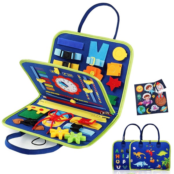 HY.MIS Toddler Busy Board Montessori Busy Board for 1 2