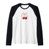 Coquette Bows With Cherries Cute Girl Raglan Baseball Tee