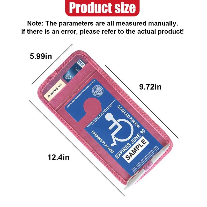 GAOLAOSY Handicap Placard Holder for Car, Universal Disabled Parking Permit