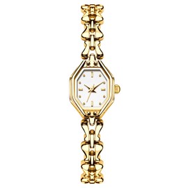 BESTKANG Ladies Exquisite Luxury Watch Vintage Bracelet Waterproof Watch Fashion Dress Quartz Watches for Women (Gold White)