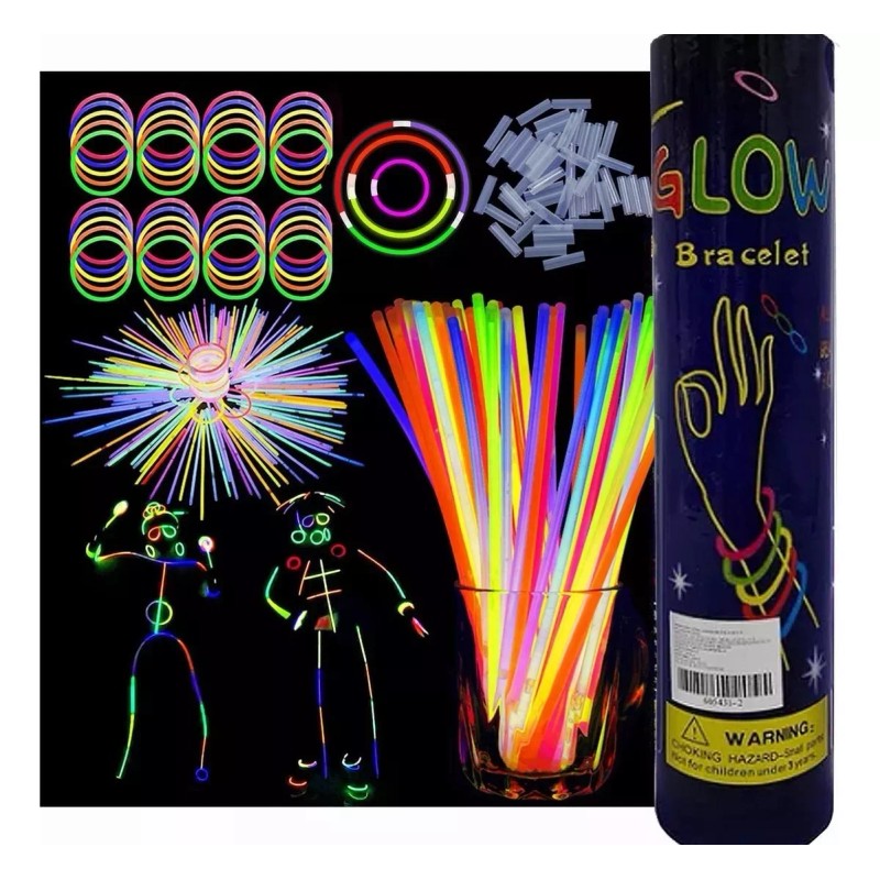 Lecute 200 Pulseras Neon Fluorescentes Luminosas Fosforecentes Glow