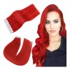 Easyouth Extensiones De Cabello 100% Real 25gr 20in Rojo