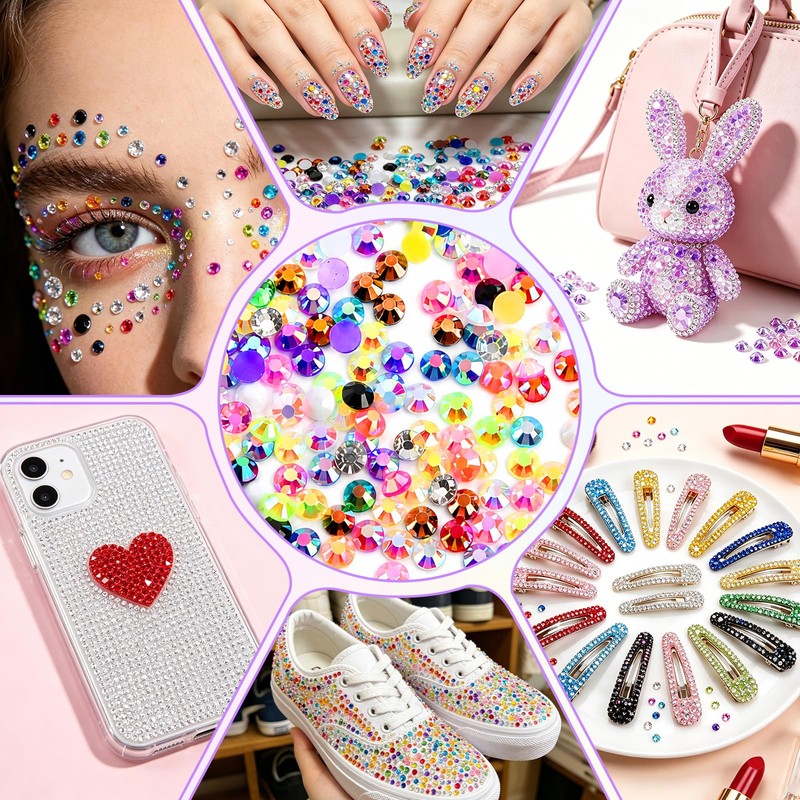 NEBURORA 30000 Pcs 28 Colors Resin Jelly Rhinestones for Bedazzling