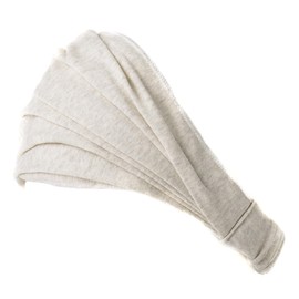 Wide ORGANIC Cotton Bandana Headband - Womens Mens bandana headbands Headwrap Elastic Head Bands Cream L