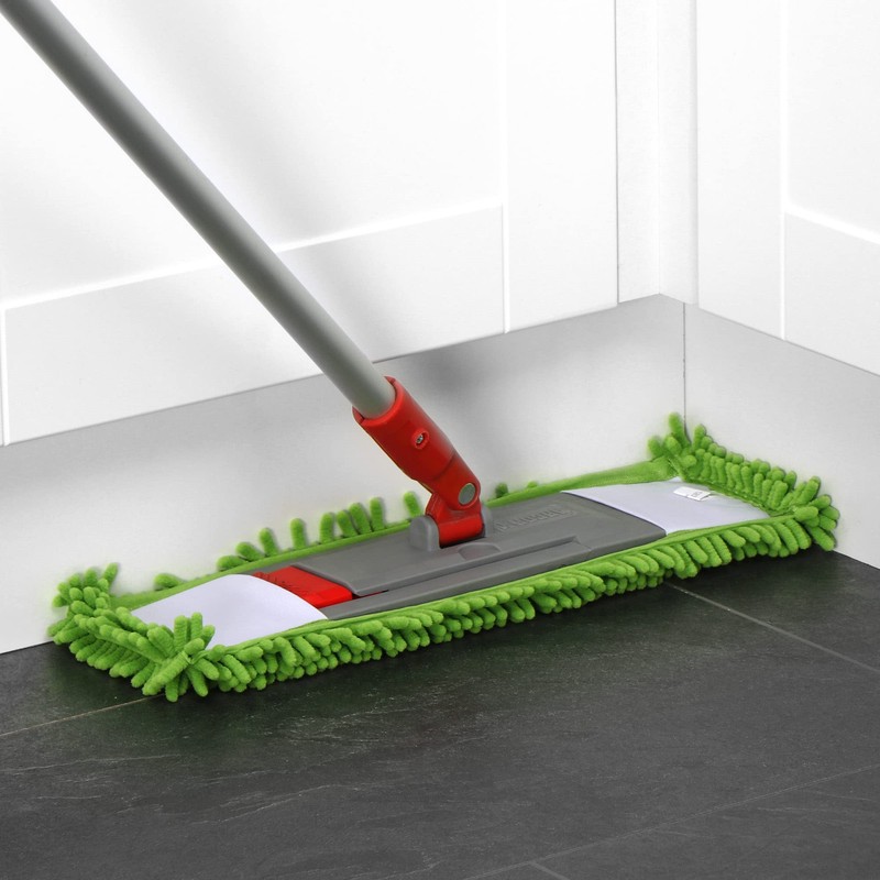COM-FOUR ® [Set of 4 Floor Mop – Microfibre Chenille (Blue/Pink/Yellow/Neon Green)
