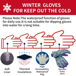MSUPSAV Insulation Work Gloves,Waterproof Thermal Work Glove,Winter Gloves Women,Gloves for Cold Weather,Purple (Purple, L)