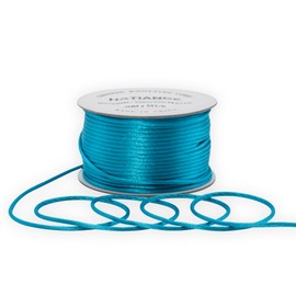 2mm Ocean Blue Satin Rattail Cord String for Jewelry Making Bracelet Necklaces Beading Thread Macrame Chinese Knot Craft -55yards