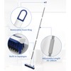 Scrubber with Handle, 2-in-1 Floor Scrubber with Water Pusher &