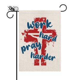 Labor Day Garden Flag Jesus Double Sided Vertical Burlap Flag Farmhous Holiday Yard Lawn Outdoor Decoration 12.5x18 Inch