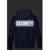 Security Hoody in Navy with White/Reflective Logo Both Front and