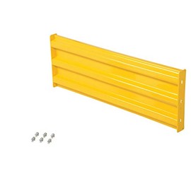 Vestil GR-F3R-BO-3-YL Steel 3 Ribbed Bolt On Style Guard Rail 29.875 in Length Yellow