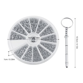 Juego De Tornillos De Gafas, 1000 Unids De Acero Inoxidable Gafas De Sol Tornillos Tuercas Tuercas Herramienta De ReparacióN Con Almohadilla De Nariz Y Destornillador Para Reparar Lentes Relojes TeléFonos Celulares