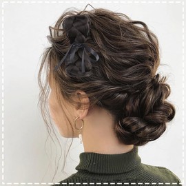 2 Pcs Brown black Space Buns Hair Extension Black Bow Braid Bun Synthetic Black Hair Barrette Bows Clips Women Ponytail Accessories