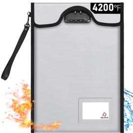 Fireproof Document Bag with Lock (4200℉), BALAPERI 15”x 11”Fireproof Money Bag, Waterproof Zipper Pouch for A4 A5 Legal Letter Size Document, Tablet, Valuables, Jewelry, Cash and Passport