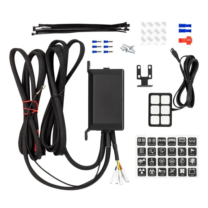 Pilot Automotive Bully Universal Push Butto 6 Gang LED Switch