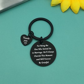 Wedding Officiant Keychain Gifts Appreciation Gift for Wedding Officiant Keyring Thank You Gift for Wedding Planner Wedding Coordinator Photographer Wedding officiant Gift from Groom Bride