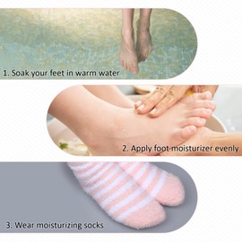 4 Pairs Aloe Socks, Aloe Infused Socks for Women, Fuzzy Moisturizing Socks, Spa Socks for Men, Lotion Socks Heel Socks for Dry Cracked Feet Women, Gel Socks Sleep Socks
