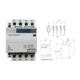 Electrodepot Contactor 8 Pole, 40Amp Coil 110V 120VAC 30A, 50A N/O Silent, FREE DIN Rail 40A
