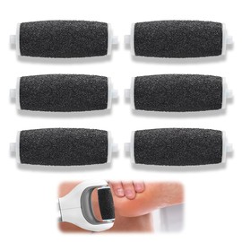 JAZOKA 6 Pcs Foot File Replacement Rollers Extra Coarse Refill Rollers for Scholl Velvet Smooth, Pedi Electric Replacement Heads for Pedicure Hard Skin Remover (Black)