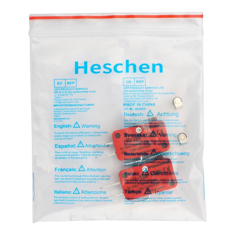 Heschen Micro Switch, V-156-1C25, 7.5A 250VAC, Ith 20A, SPDT, Long