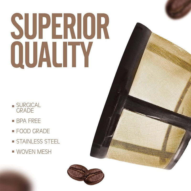 Reusable 4-5 Cup Basket Coffee Filter Fits Mr. Coffee, Cuisinart,