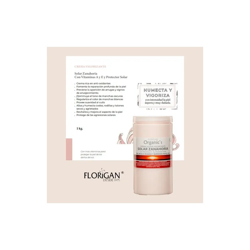Crema Solar Zanahoria Sólida Florigan 1kg 2 Pack.