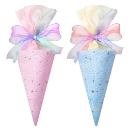 GWAWG Pack of 2 Gift Bag School First Day at School Siblings School Cone Small Bag Gift Packaging First Day of School School Cone for Boys and Girls