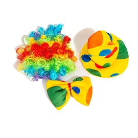 Midlee Clown Dog Costume Hat Wig & Bowtie