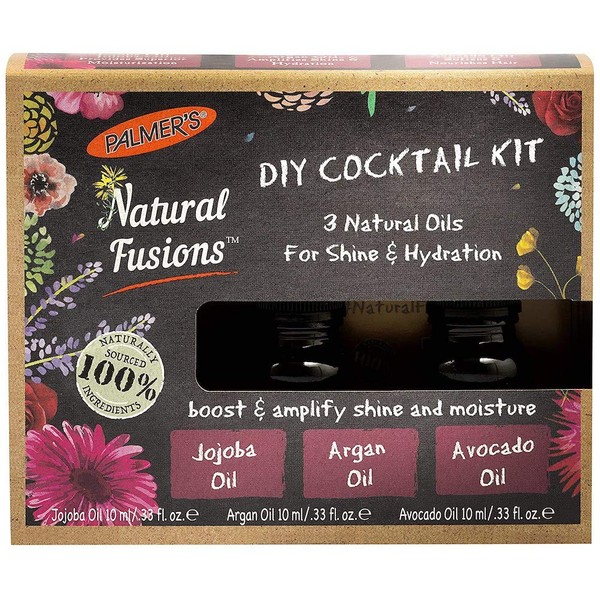 Palmer's Natural Fusions DIY Cocktail Kit, contains 3 Natural Oils for Hair Shine & Hydration, 3 x .33 fl. oz.
