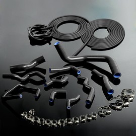 Black Silicone Hose Pipe Compatible with Nissan Silvia 200SX 240SX S13 S14S15 SR20DET + Vacuum Hose Kit