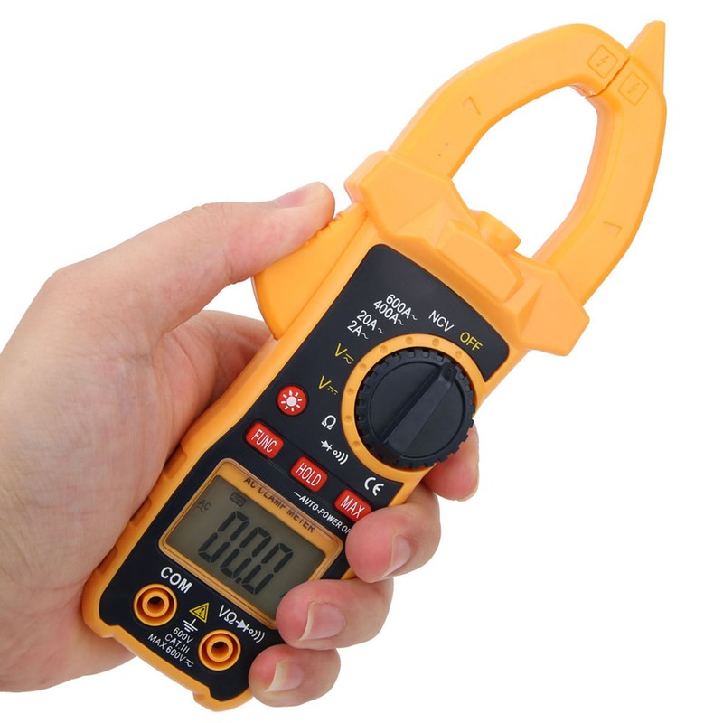 Digital Clamp Meter Multimeter Tester AC DC Plastic LCD Industrial