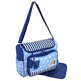 GMMH 2-Piece Changing Bag Care Bag Nappy Bag Baby Bag Choice of Colours (Beige) (3140, Blue)