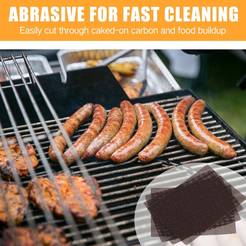 Reallnaive 400 Pack Griddle 4x5.5'' Screen Grill Cleaning Screens Pre-treated