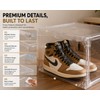 Large Clear Sneaker Display Box with Magnetic Front Door, Stackable