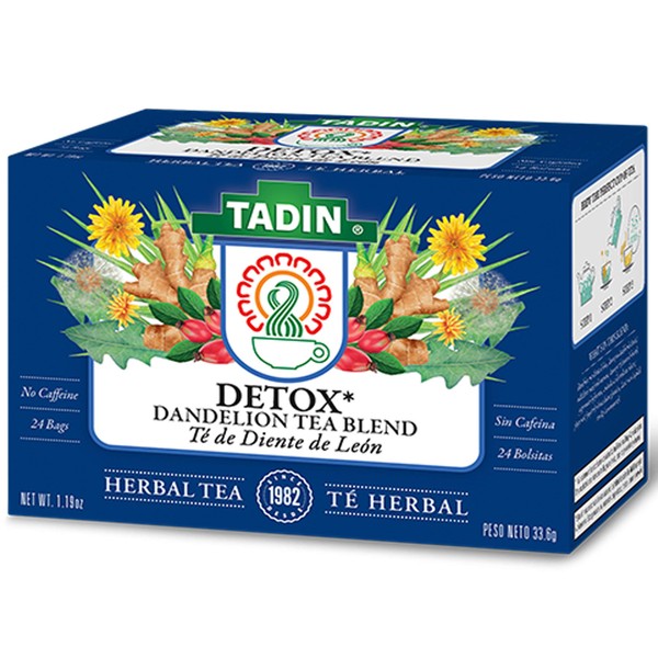 Tadin Herb and Tea Caffeine Free Detox, 24 Count (Pack of 1)