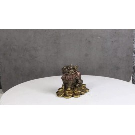 Feng Shui Fortune Money Dragon Chi Lin Yang Energy Gold Coins Charm Figurine