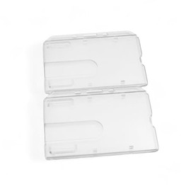 Enclosed Card Holder - 2 Pack - Secure, Strong, Transparent ID Holder for Lanyards, Perfect for Staff, Students, Office Workers, Employees, NHS - Built to Last Lanyard Badge Enclosure by ALG ID Cards
