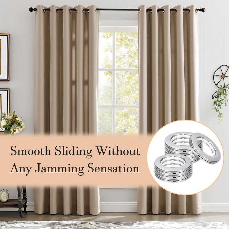 20 Pcs Curtain Eyelet Rings 42mm Inner Diameter, Plastic Curtain