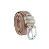 Biagiotti Women's Genuine Leather Thin Belt with Box, Light Taupe