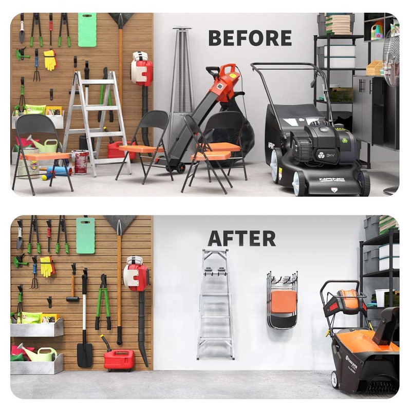 TORACK Garage Hooks Tool Organizer, 4 Pack Heavy Duty Steel