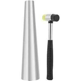 Eyes.sys Metal Round Bracelet Mandrel Bangle Mandrel Steel Handle Installable Two Way Rubber Hammer Stainless Steel Jewelry Making Metal Forming Tool