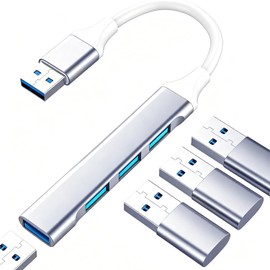 Autbye Hub USB Multipuerto 4 en 1, de Aluminio con Puertos USB 3.0 | Hub de Velocidad Ultra Alta Ideal para Laptop, PC y Accesorios. Compatible con Cualquier Sistema Operativo