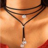 Boho Wrap Velvet Choker Necklace Tassel Long Chain Necklace Western