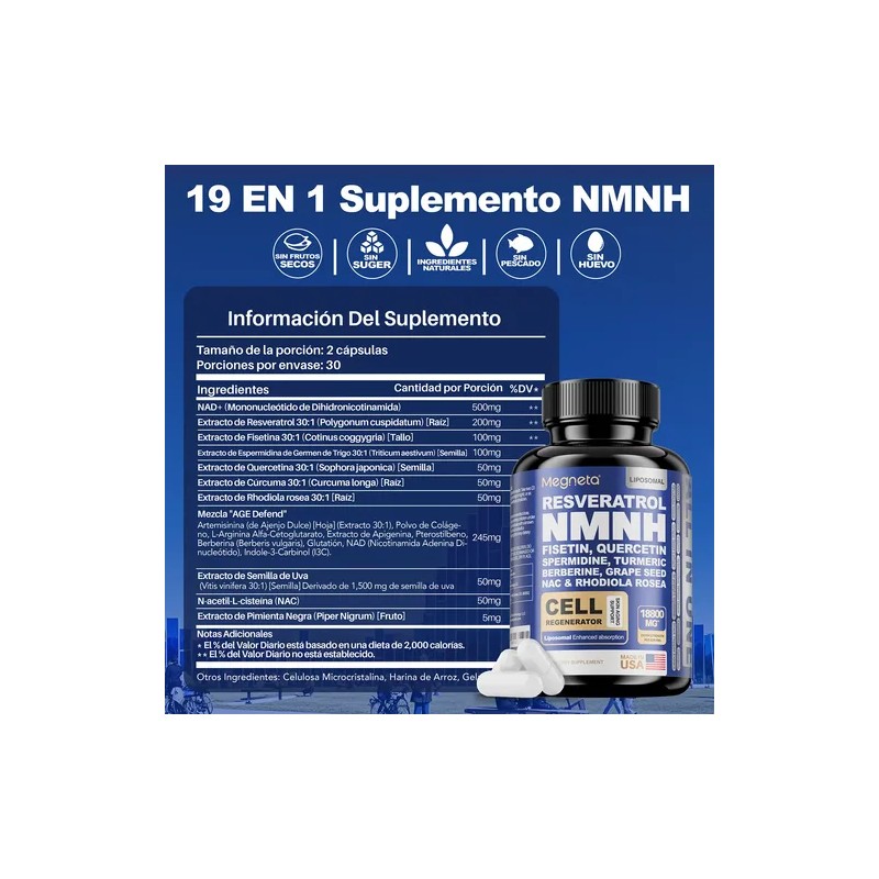 Megneta Nad Resveratrol Antiedad