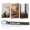 VICASKY 4Pcs Multi Use Transparent Pen Bag Large Capacity Stationery