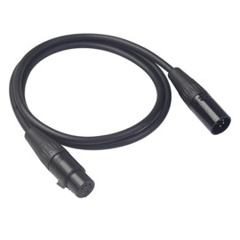 Seadream XLR 5 Pin Male to Female DMX Cable 3.3FT;5 PIN XLR DMX Extension Cable (Black 1M)
